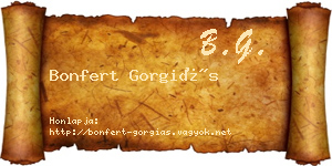 Bonfert Gorgiás névjegykártya